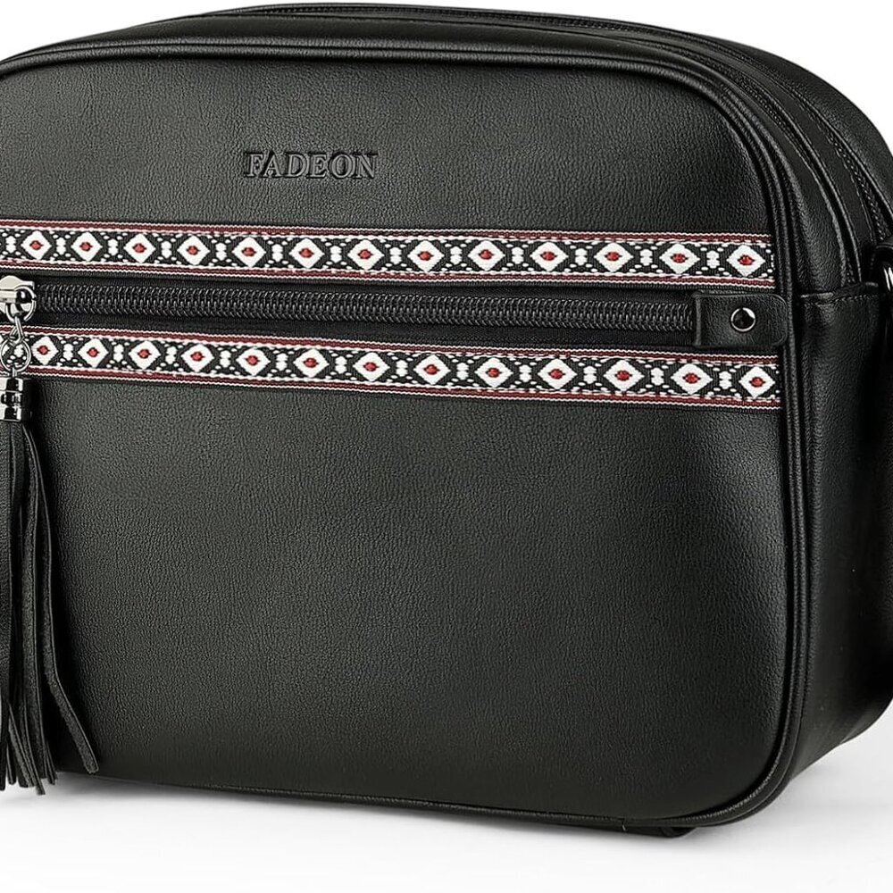 Crossbody Bags for Women Designer Vegan Leather Crossbody Purse Multi-pocket Med